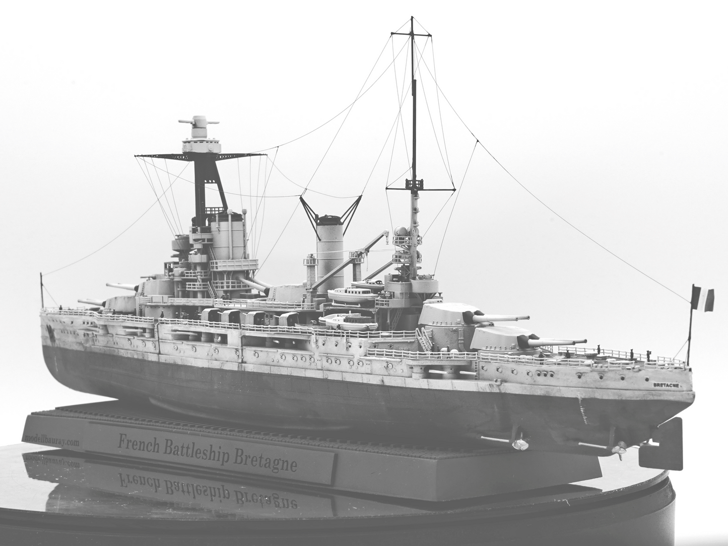 1:700 French Battleship Bretagne, Full Hull, WaterLine, Bretagne class battleship, French Battleship, 3d printed, resin model