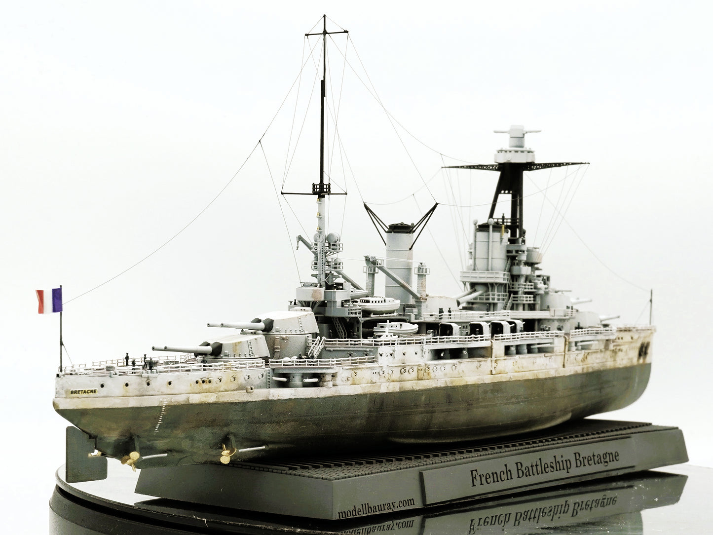 1:700 French Battleship Bretagne, Full Hull, WaterLine, Bretagne class battleship, French Battleship, 3d printed, resin model