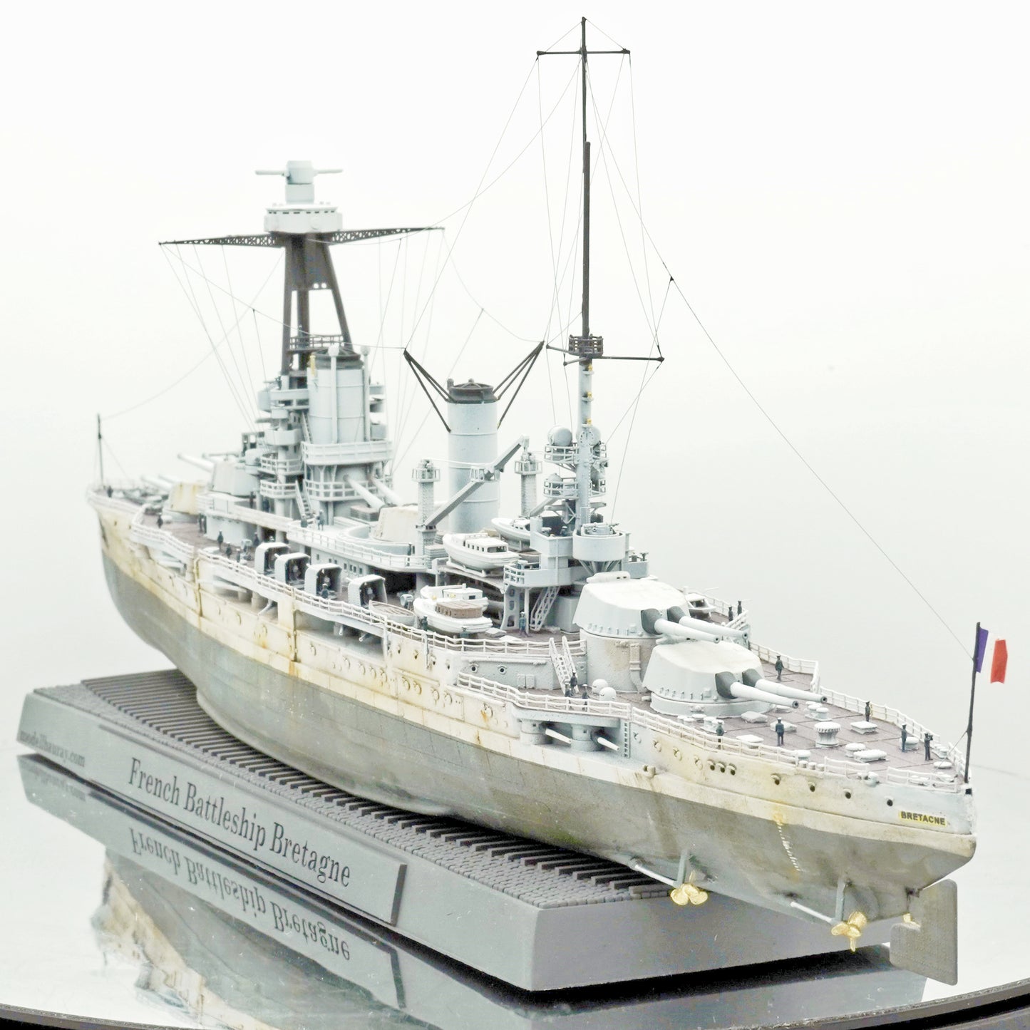 1:700 French Battleship Bretagne, Full Hull, WaterLine, Bretagne class battleship, French Battleship, 3d printed, resin model