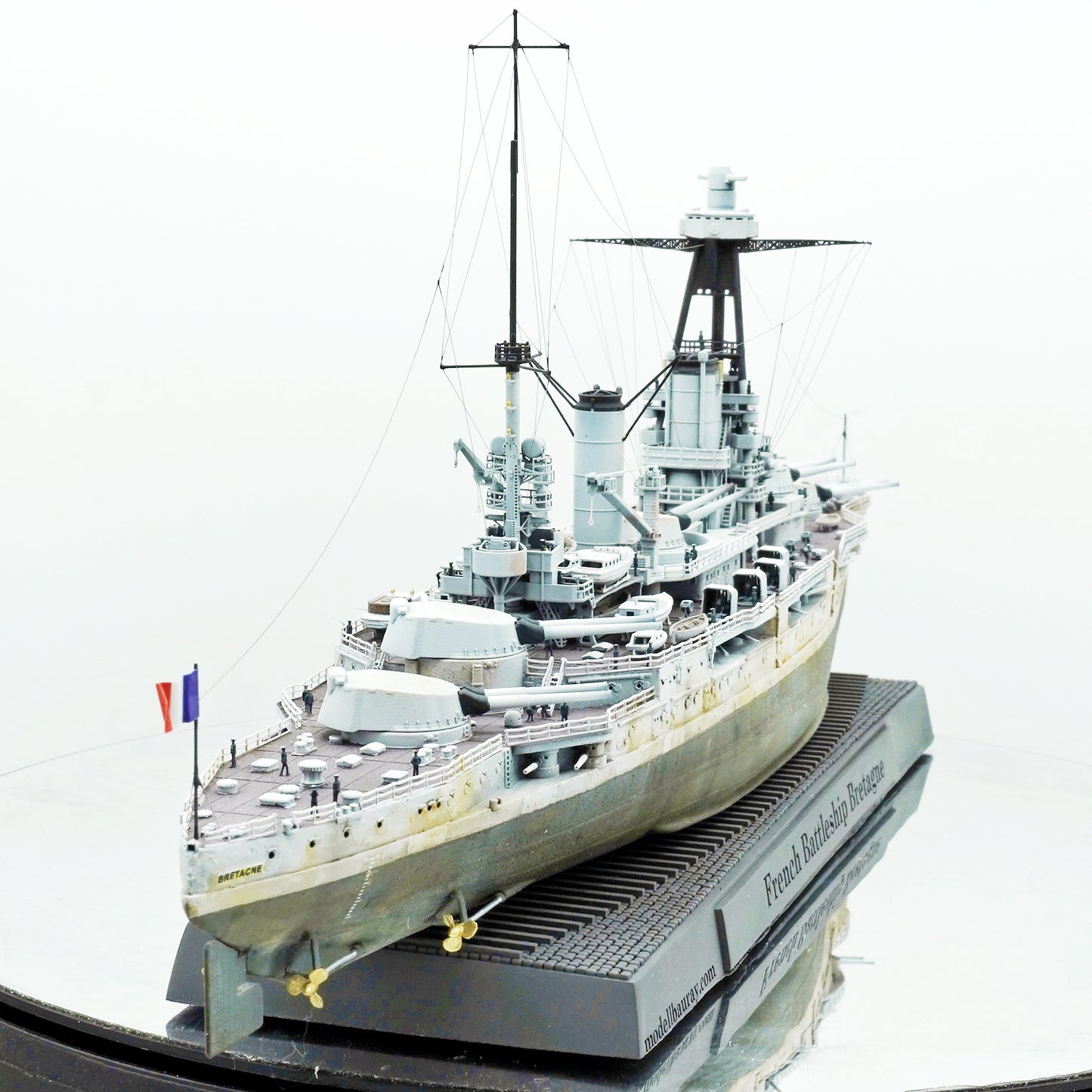 1:700 French Battleship Bretagne, Full Hull, WaterLine, Bretagne class battleship, French Battleship, 3d printed, resin model