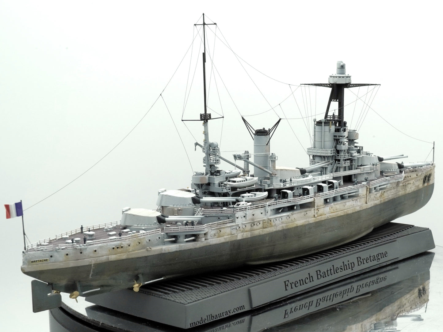 1:700 French Battleship Bretagne, Full Hull, WaterLine, Bretagne class battleship, French Battleship, 3d printed, resin model