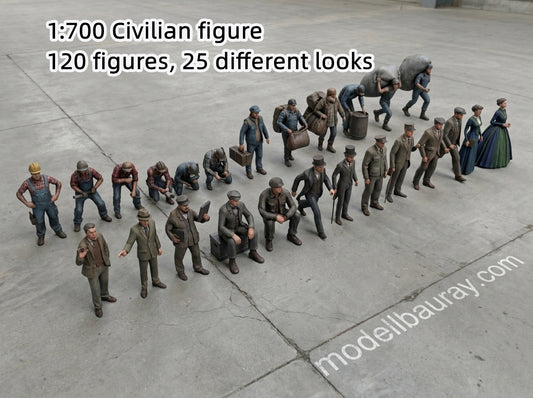 1:700, 1:350, 1:200 Figuren, universal naval figure, civilian and army figure, Pilot figure, 1:700 figure, 3D printed kit, Bausatz, airfields, aircraft carrier