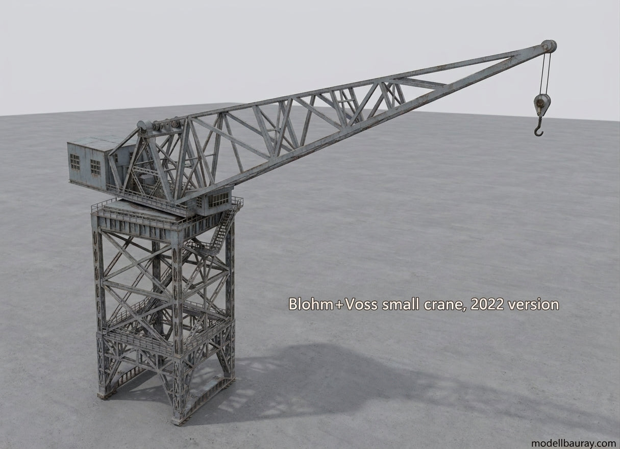 1:700 Hamburg Port and Shipyard, Hamburger Hafen und Werft. BV 250 t crane, warehouse, Blohm Voss