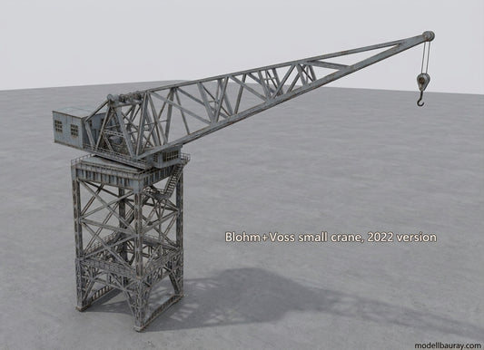 1:700 Hamburg Port and Shipyard, Hamburger Hafen und Werft. BV 250 t crane, warehouse, Blohm Voss