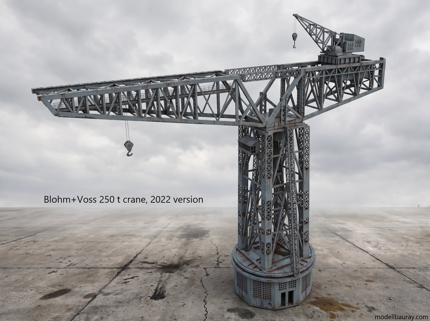 1:700 Hamburg Port and Shipyard, Hamburger Hafen und Werft. BV 250 t crane, warehouse, Blohm Voss