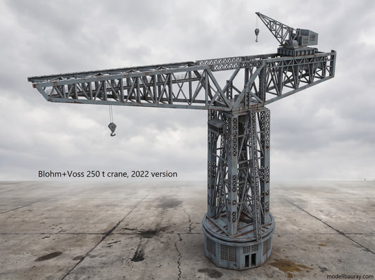 1:700 Hamburg Port and Shipyard, Hamburger Hafen und Werft. BV 250 t crane, warehouse, Blohm Voss