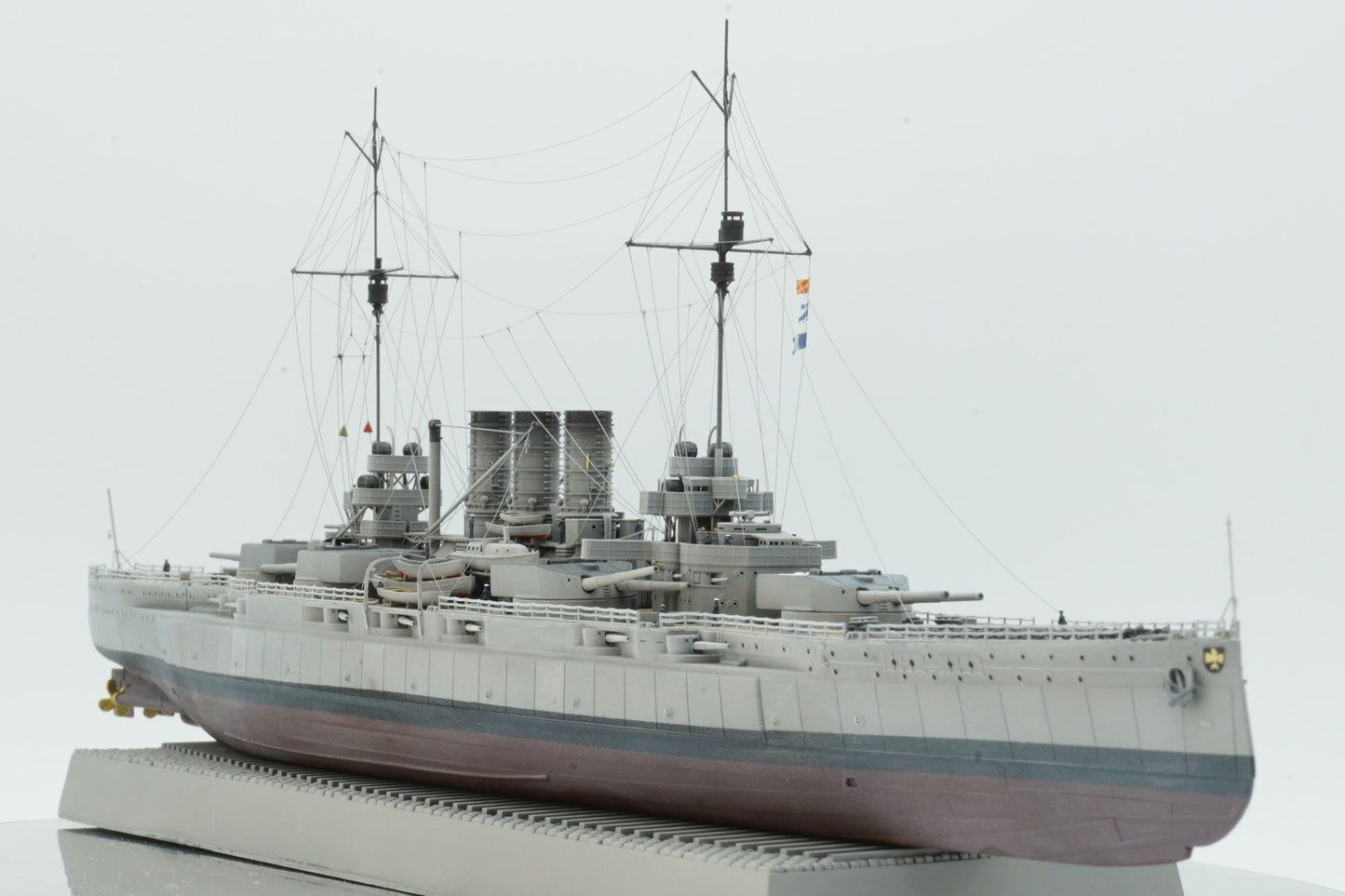 1:700 German Battleship SMS Ostfriesland, Helgoland class, 3d printed, resin model, waterline, full hull model