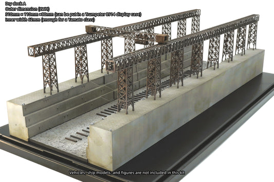 1:700 Dry dock, ship yard, crane, gantry crane, 3d printed model