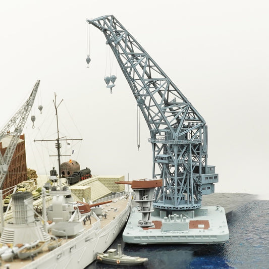 1:700 German Navy  floating crane Langer Heinrich, WWI, WWII, 3D printed kit, Waterline