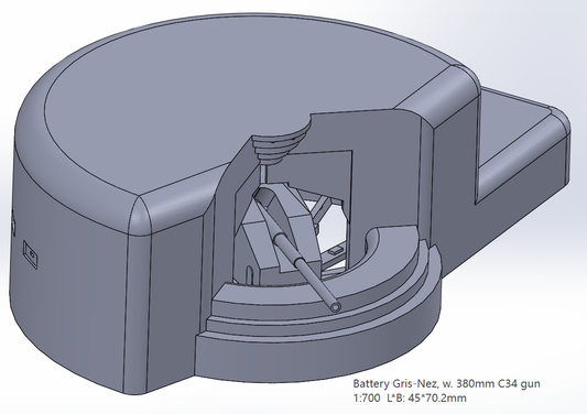 1:700 Atlantikwall 380 mm, 406 mm gun, Batterie Todt, Lindemann, Atlantic Wall, bunker, Battery Longues sur mer, Normandy