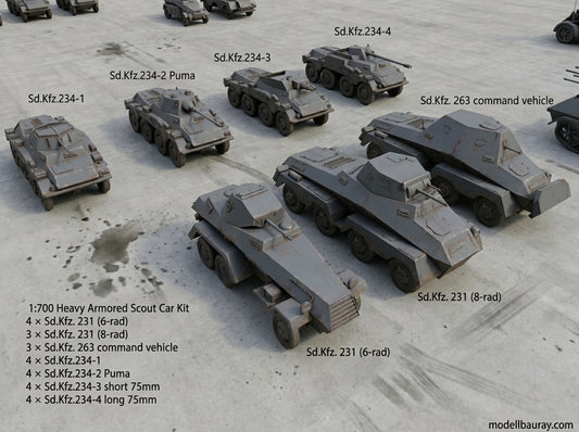 1:700, 1:350 German armerd car, Schwerer Panzerspähwagen, Scout Car, Sdkfz 250, Sdkfz 251, Sdkfz 231,  diorama, Wehrmacht, wwii german tanks