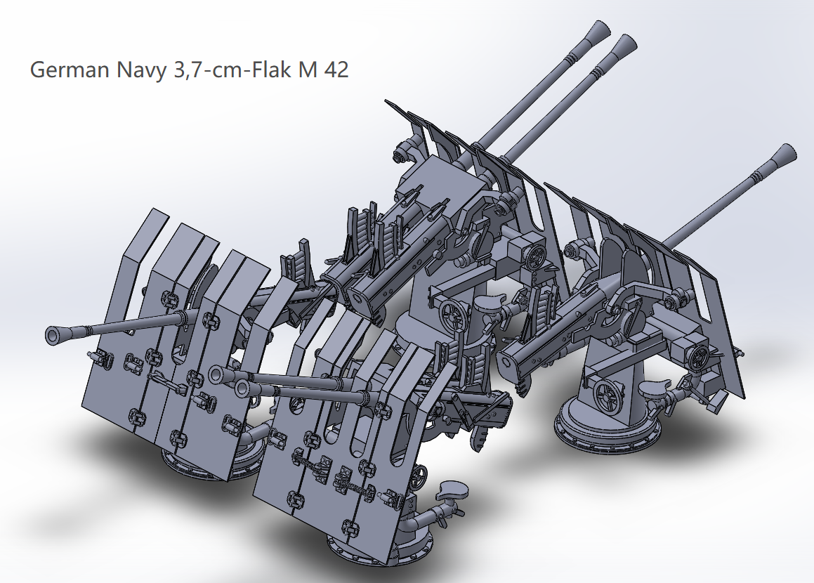 German WWII Navy light AA gun kit. Deutschen Kriegsmarine Flak, 20mm, 37mm, v.2022 v2026