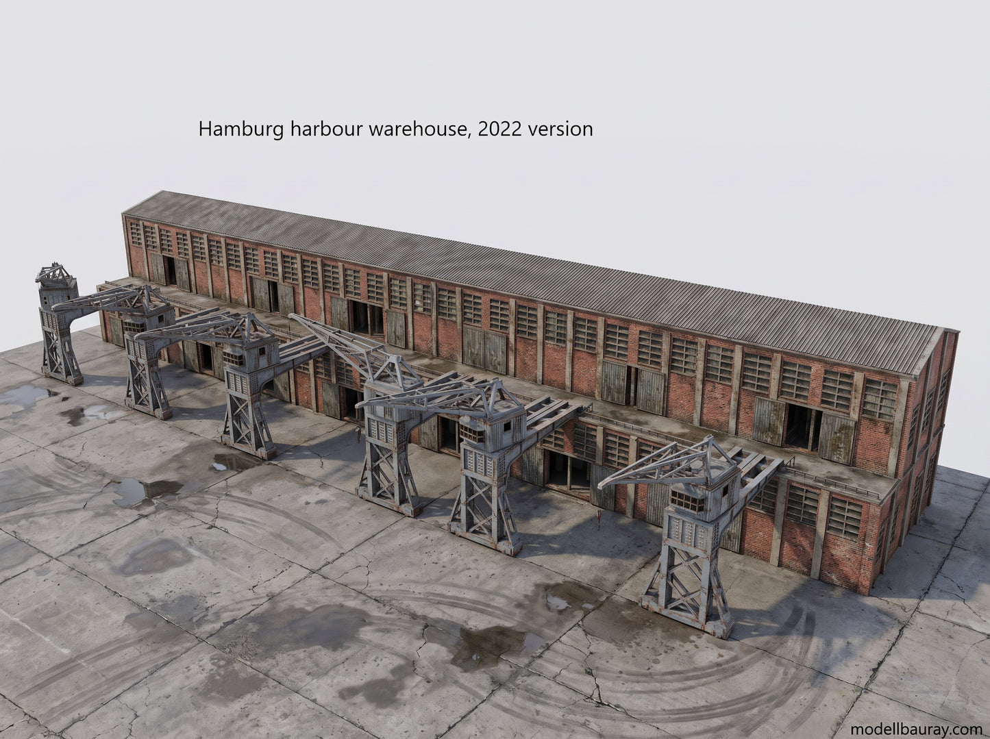 1:700 Hamburg Port and Shipyard, Hamburger Hafen und Werft. BV 250 t crane, warehouse, Blohm Voss