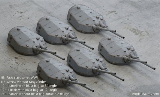 1:700 IJN 14 inch gun turret, 356mm turret, Kongo turret, Fuso turret, 3D printed, battleship, WWI, WWII