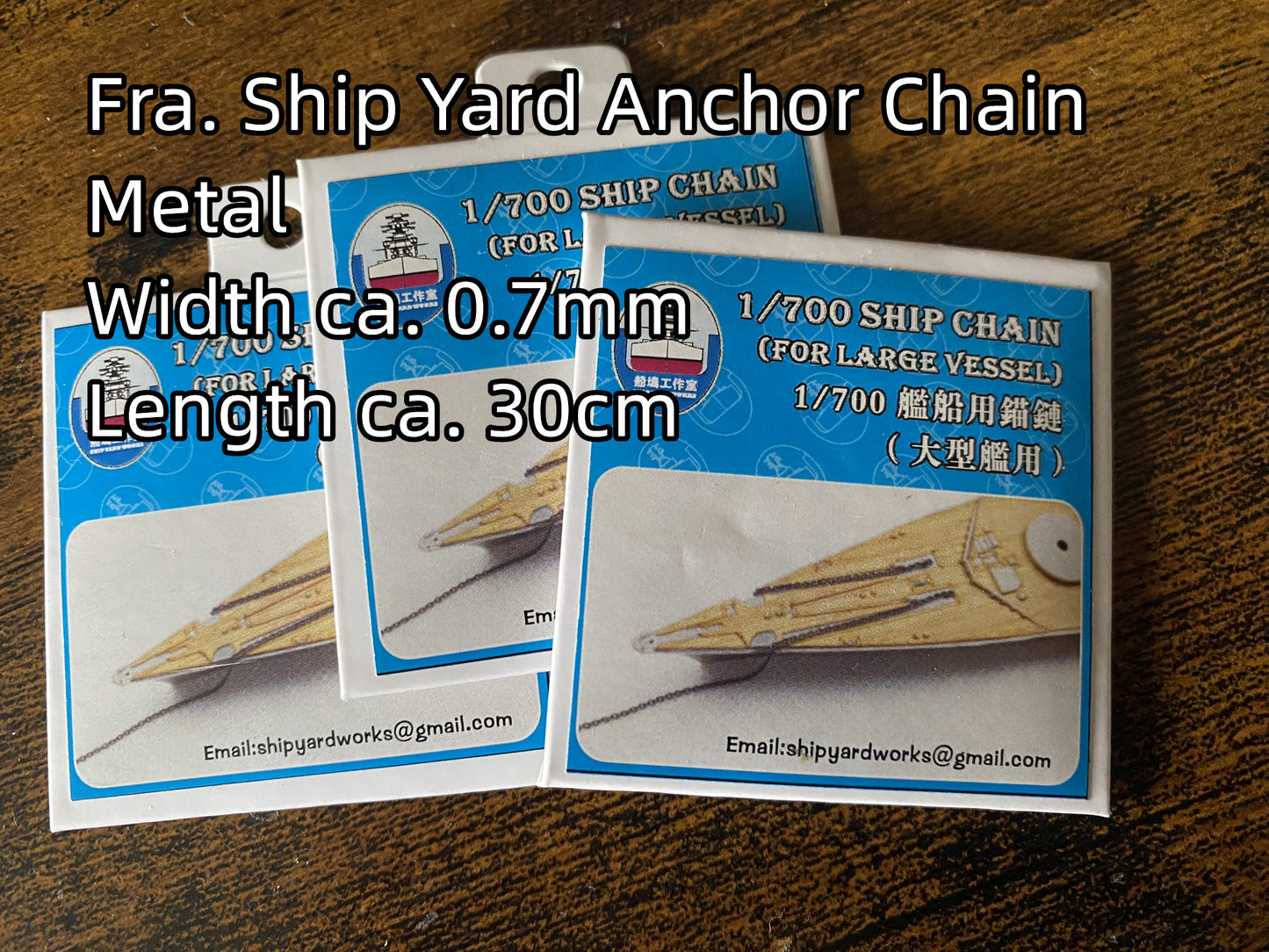 Anchor chain, metal chain, for 1:35, 1:700, 1:350 scale models