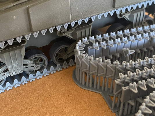 1:35 Pre assembled tracks for M4 Sherman, T48, T80, T62, T84, Duck bill, 1:35 Einsatzbereit Ketten, half-finished tracks, 3D printed