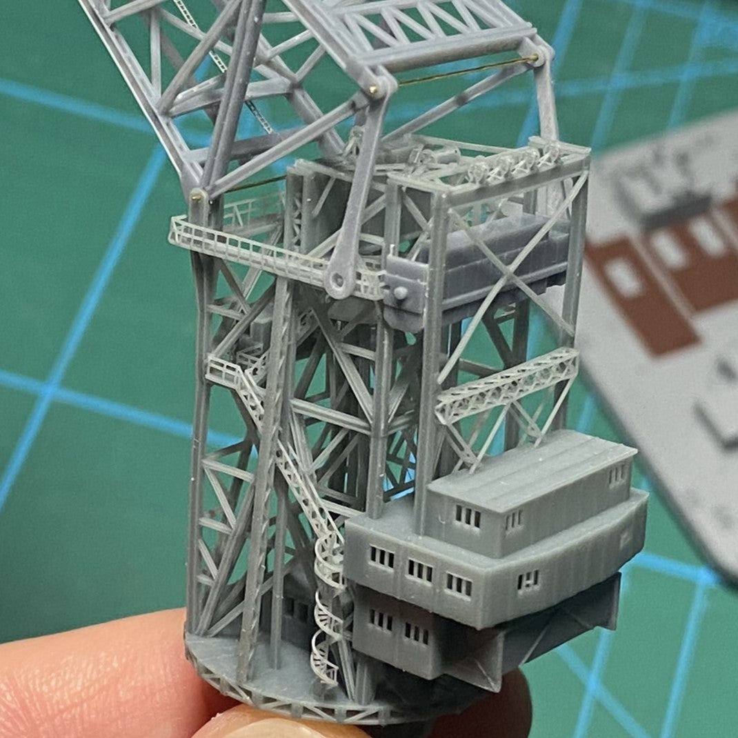 1:700 German Navy  floating crane Langer Heinrich, WWI, WWII, 3D printed kit, Waterline
