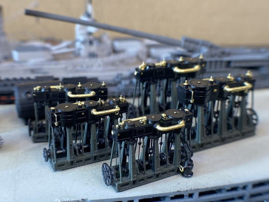 1:700 Ship engine, steam engine, boiler, turbine, equipments, armor plates