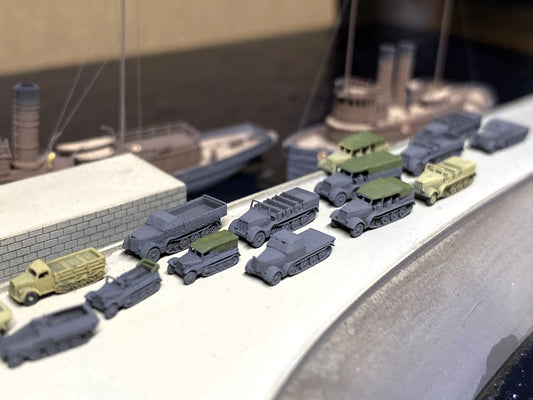 1:700, 1:350 German half track truck kit, Sdkfz 9, FAMO, Sdkfz 10, Sdkfz 7, Sdkfz 8, 3d printed parts, diorama, wwii german