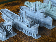 Load image into Gallery viewer, 1:700 Auxiliary ships, tugboat, ferry, coal ship, oil tanker, barracks ship, floating crane
