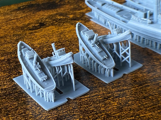 1:700 Auxiliary ships, tugboat, ferry, coal ship, oil tanker, barracks ship, floating crane