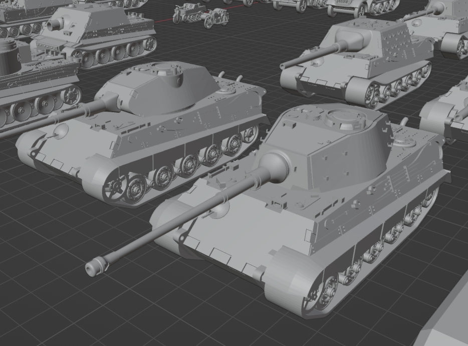 1:700, 1:350 German heavy tank kit, Tiger tank, King Tiger tank, Jadgtiger, Elephant, Tiger P, Sturmtiger, VK4501, Bergepanzer Tiger P