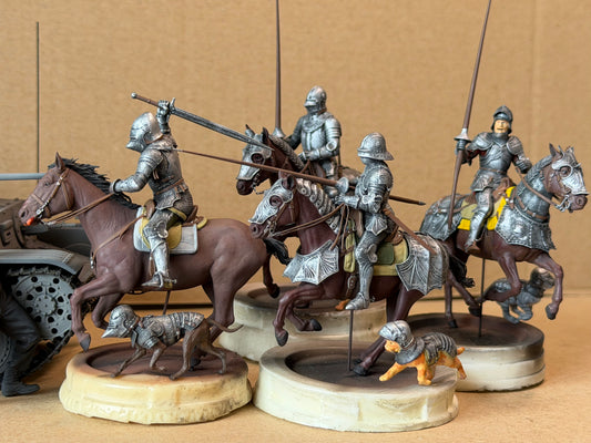 1:35 Knights, medieval Knight, Ritter, mittelalterlicher Ritter, Gambeson, Chainmail, Brigandine, Plate Armor, Cuirass, Gothic armor