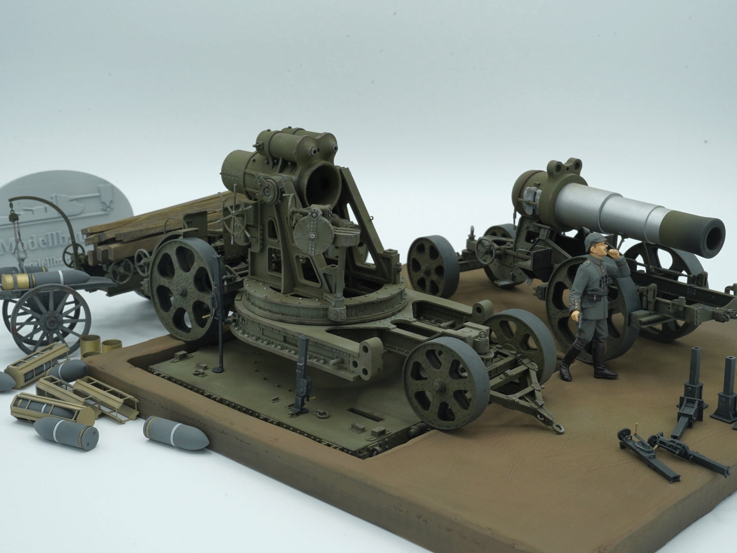 Skoda M.11 siege howitzer model, 3D printed kit, base transporter, barrel transporter, accessories, Skoda M.11-Mörser, 1:35, 1:72