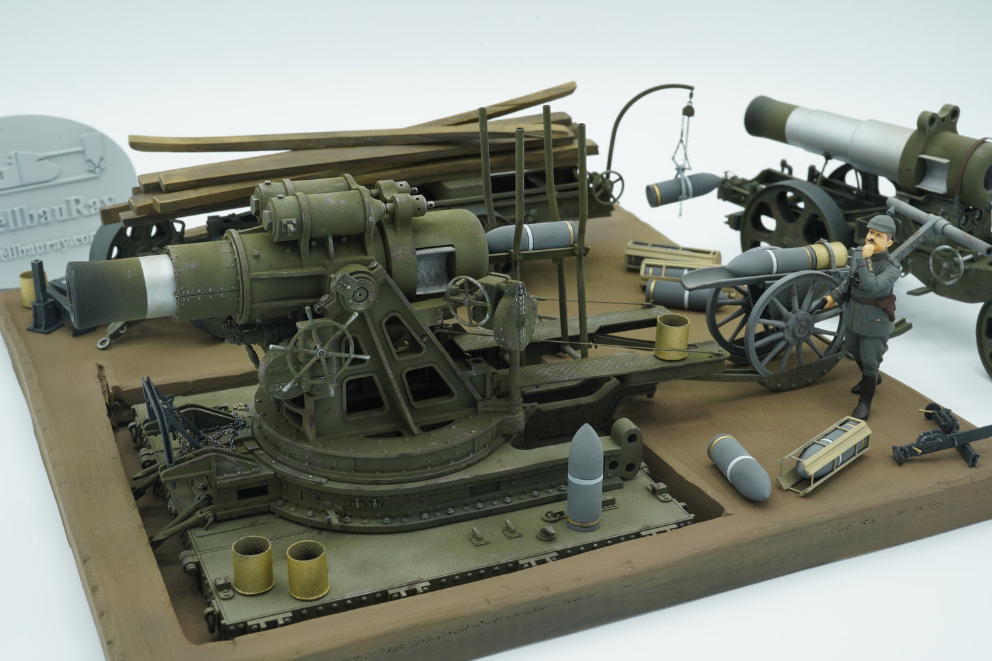 Skoda M.11 siege howitzer model, 3D printed kit, base transporter, barrel transporter, accessories, Skoda M.11-Mörser, 1:35, 1:72