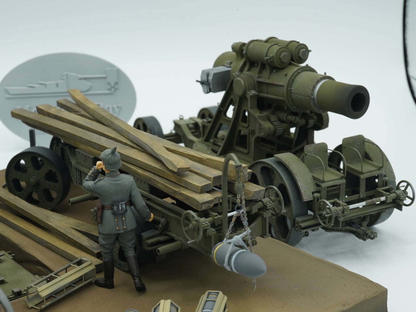 Skoda M.11 siege howitzer model, 3D printed kit, base transporter, barrel transporter, accessories, Skoda M.11-Mörser, 1:35, 1:72