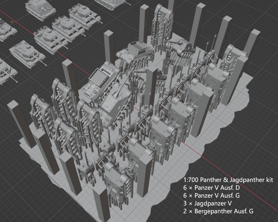 1:700, 1:350 German medium tanks, Panzer III, Panzer IV, Panzer V, Panther tank, Stug III, assault gun, Jagdpanther, diorama, wwii german tanks