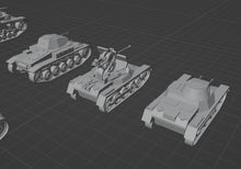 Load image into Gallery viewer, 1:700, 1:350 German light tanks, Leichter Panzer, Panzer I, Panzer II, Flak Panzer I, Panzer 35(t), Panzer 35(t), Panzerjäger, diorama, wwii german tanks
