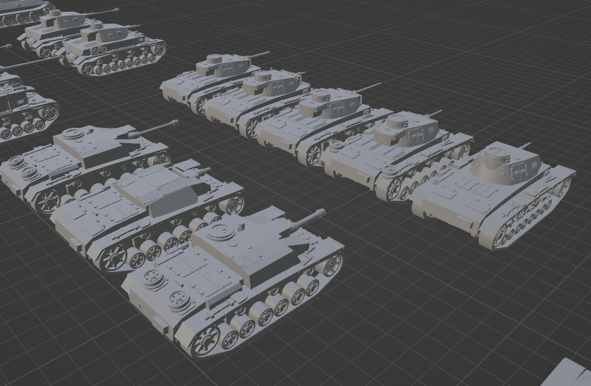 1:700, 1:350 German medium tanks, Panzer III, Panzer IV, Panzer V, Panther tank, Stug III, assault gun, Jagdpanther, diorama, wwii german tanks