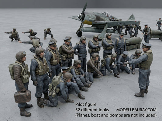 1:700, 1:350, 1:200 Figuren, universal naval figure, civilian and army figure, Pilot figure, 1:700 figure, 3D printed kit, Bausatz, airfields, aircraft carrier