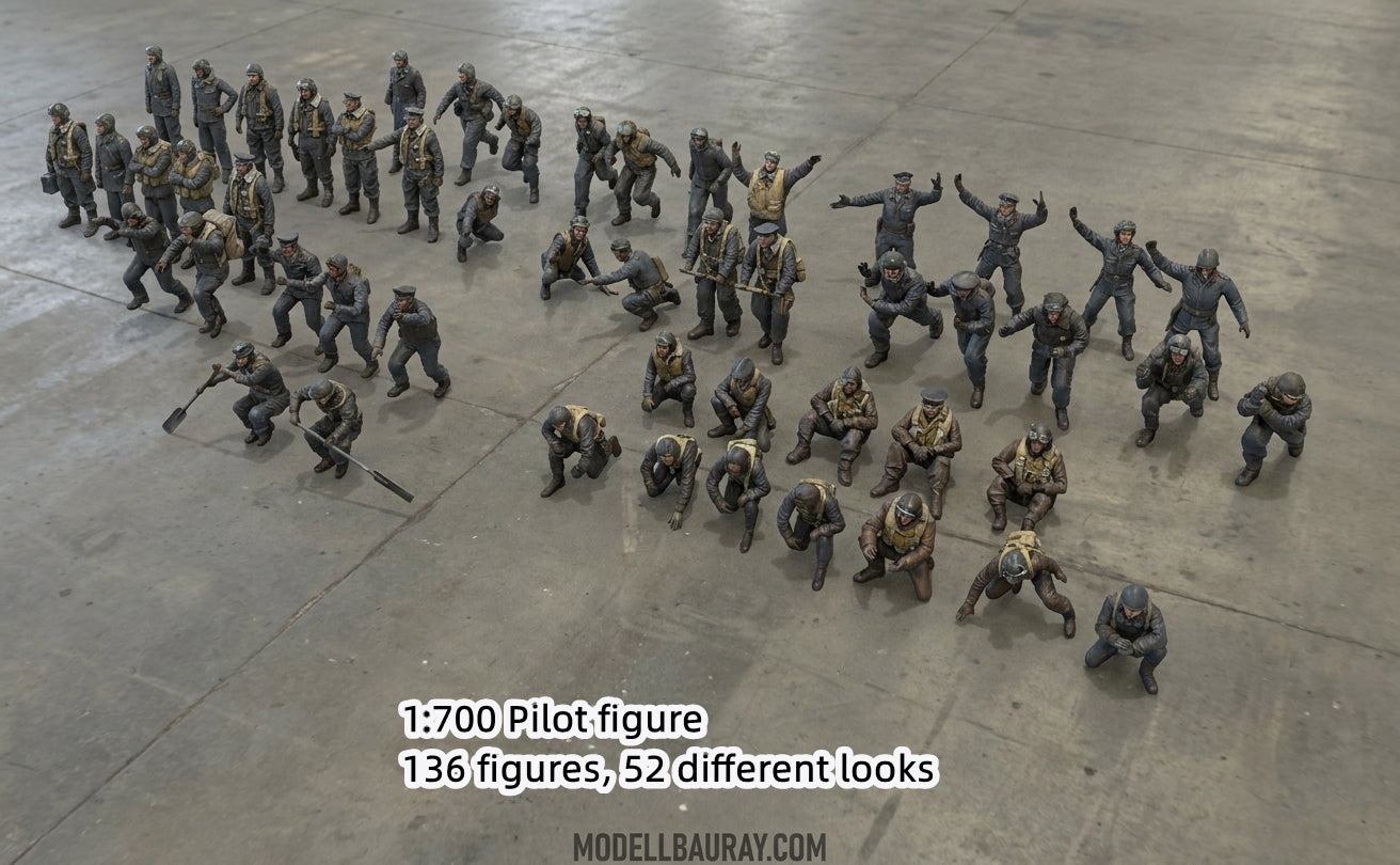 1:700, 1:350, 1:200 Figuren, universal naval figure, civilian and army figure, Pilot figure, 1:700 figure, 3D printed kit, Bausatz, airfields, aircraft carrier