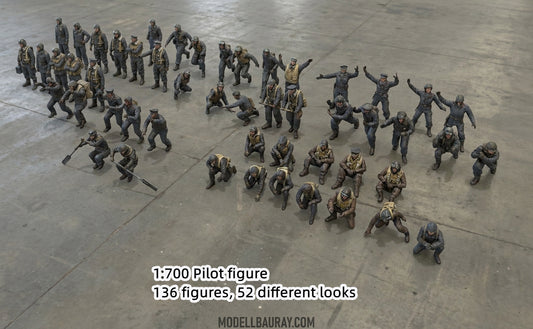 1:700, 1:350, 1:200 Figuren, universal naval figure, civilian and army figure, Pilot figure, 1:700 figure, 3D printed kit, Bausatz, airfields, aircraft carrier