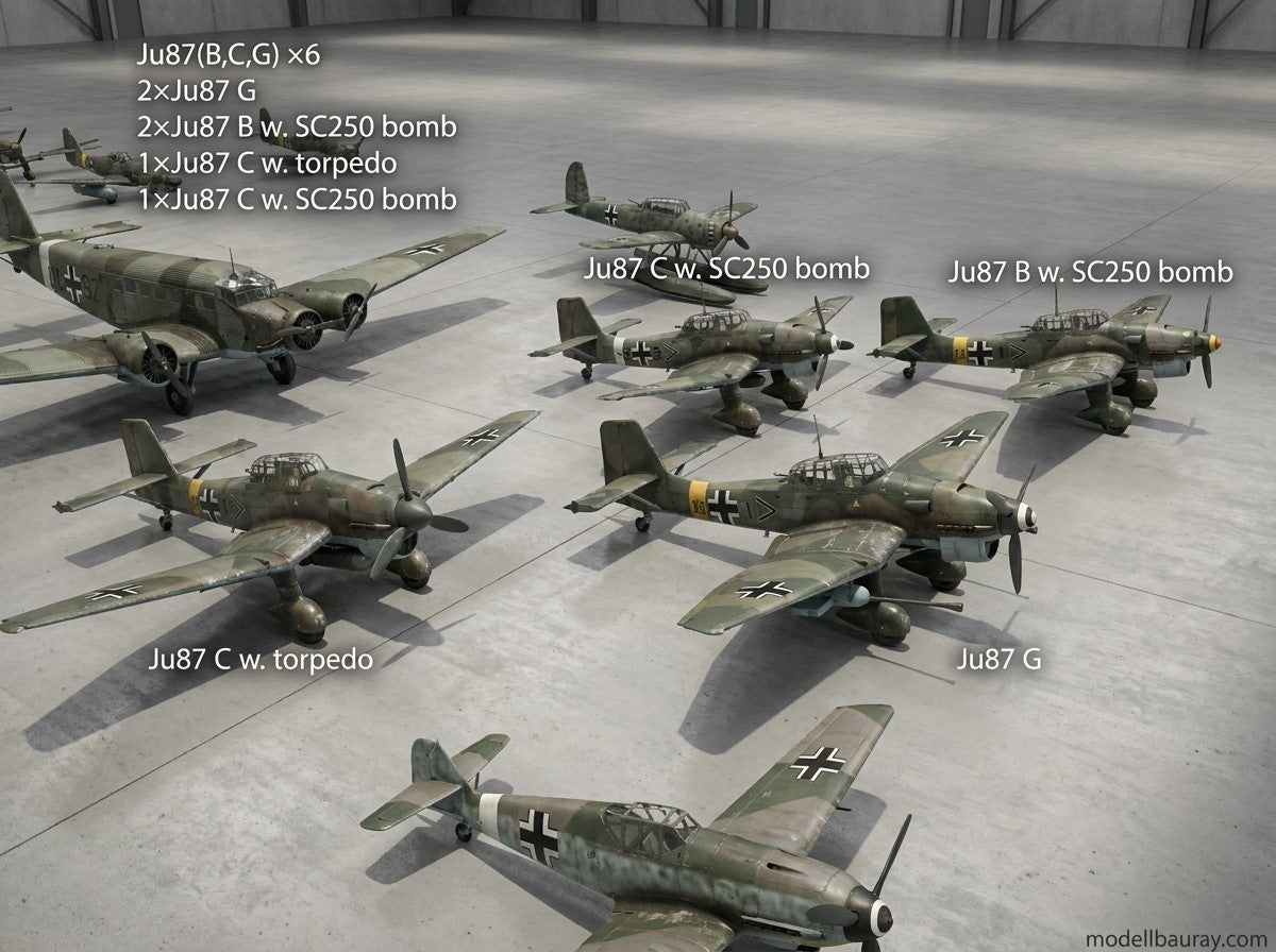 1:700 Luftwaffe plane model, German Plane model, Luftwaffe, Bf109, Fw190, Ju87, Ju52, Bf110, Me262, He111, fighter, bomber, dive bomber