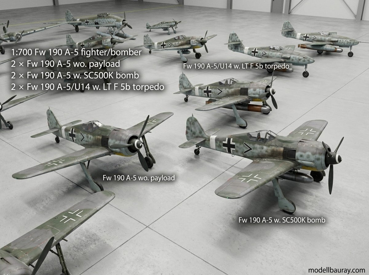 1:700 Luftwaffe plane model, German Plane model, Luftwaffe, Bf109, Fw190, Ju87, Ju52, Bf110, Me262, He111, fighter, bomber, dive bomber