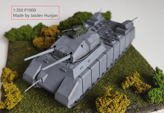 1:700, 1:350 German super heavy tanks set,  P1000 Ratte und P1500 landkreuzer, E100, Maus, Karl Gerät, Krupp Räumer S, V2