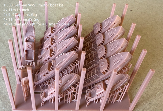 1:700 1:350 German boat kit, WWI, WWII german boats, 3d printed accessory, highly detailed
