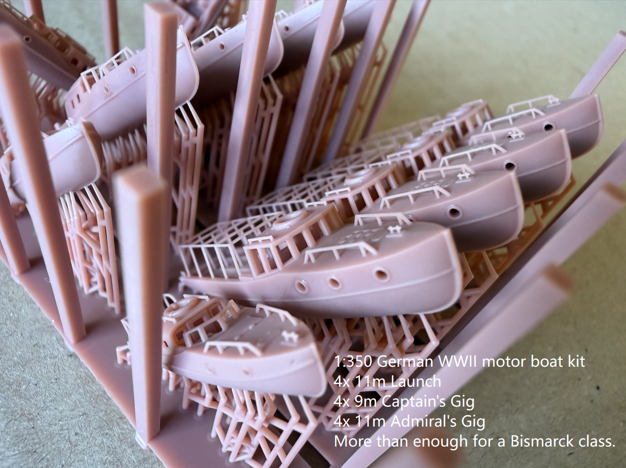 1:700 1:350 German boat kit, WWI, WWII german boats, 3d printed accessory, highly detailed