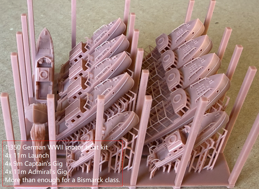 1:700 1:350 German boat kit, WWI, WWII german boats, 3d printed accessory, highly detailed