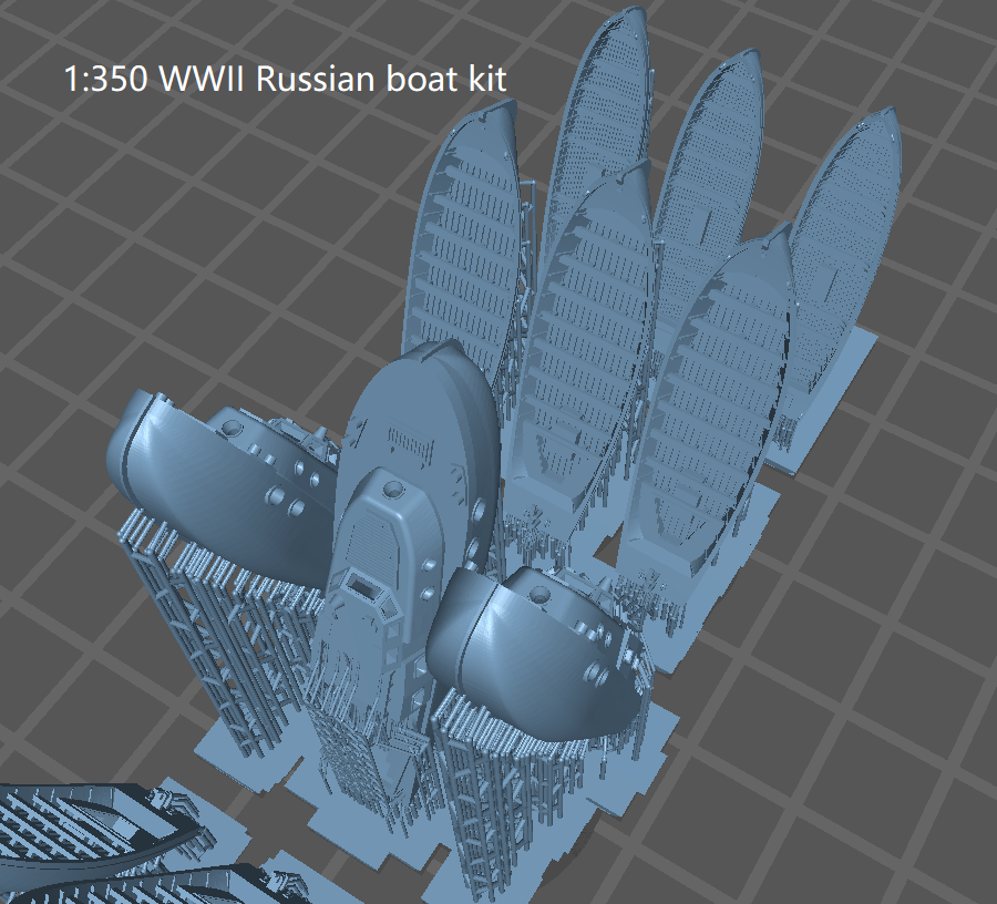 1:350 Swedish Russian Navy Boat and Motor boat kit, highly detailed 3D printed kit, 1:350 steamer, life boat