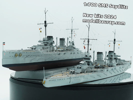 1:700 German Battlecruiser SMS Seydlitz, Full Hull, WaterLine, 3d printed, resin model, SMS Seydlitz model