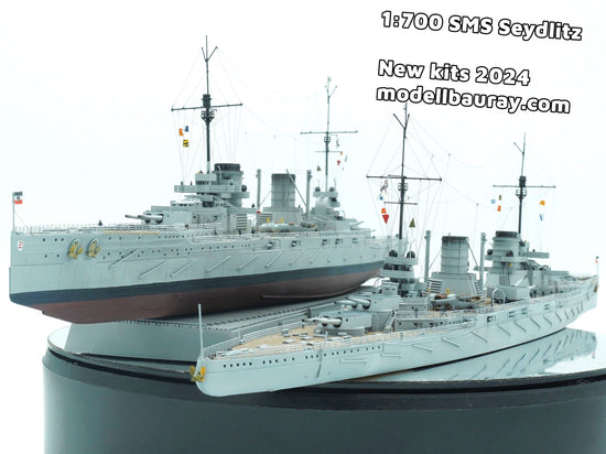 1:700 German Battlecruiser SMS Seydlitz, Full Hull, WaterLine, 3d prin ...