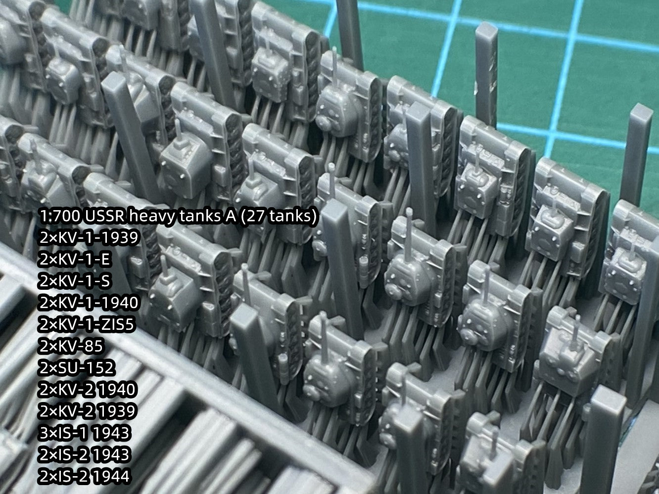 1:700, 1:350 Russian tank kit, T34, KV1, KV2, IS1, IS2, ISU152, US152, SU85, SU100, T26, BT7, 3D printed kit