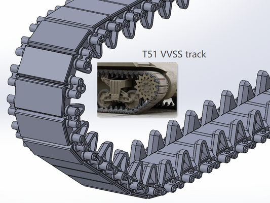1:35 Pre assembled tracks for M4 Sherman, T48, T80, T62, T84, Duck bill, 1:35 Einsatzbereit Ketten, half-finished tracks, 3D printed
