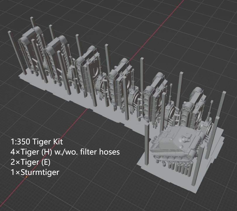 1:700, 1:350 German heavy tank kit, Tiger tank, King Tiger tank, Jadgtiger, Elephant, Tiger P, Sturmtiger, VK4501, Bergepanzer Tiger P