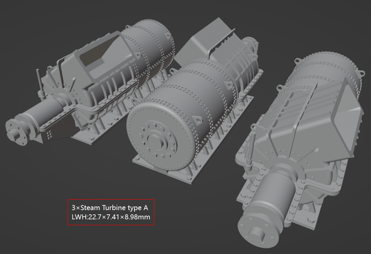 1:700 Ship engine, steam engine, boiler, turbine, equipments, armor plates