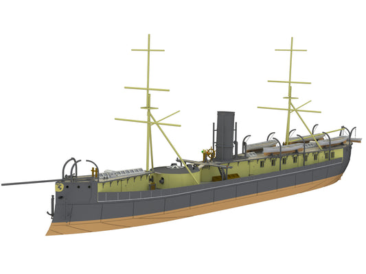 1:700 HNLMS Schorpioen, Ironclad, Monitor, Ram Ship, Royal Netherlands Navy